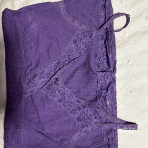 Purple Lace Trim Women Tank Top